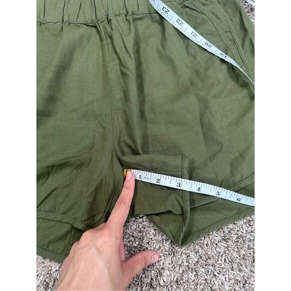 Madewell Burch Leaf Pull On Short Women XS Green Elastic Waist High Rise Pockets - Picture 8 of 9